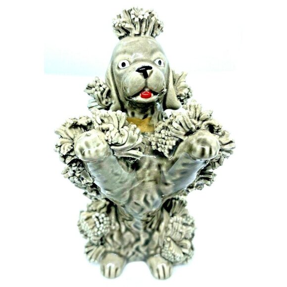 Vintage Ceramic Spaghetti Standard Poodle Figurine Begging for a Treat MCM - Picture 3 of 12